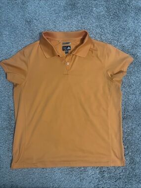 adidas Women’s Large Orange Climalite Short Sleeve Polo Top